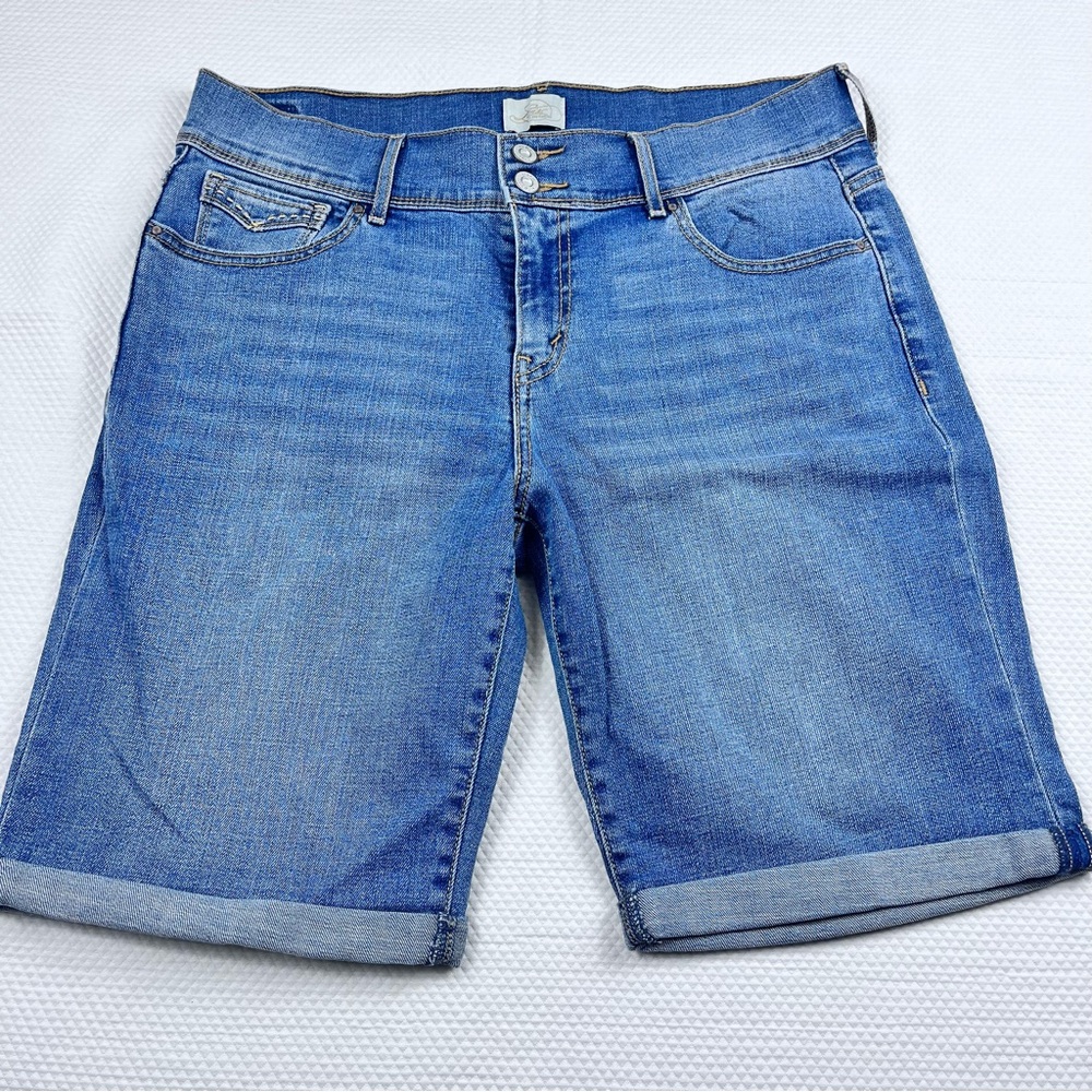 Levi's Blue Jean Shorts with Cuffed Hem